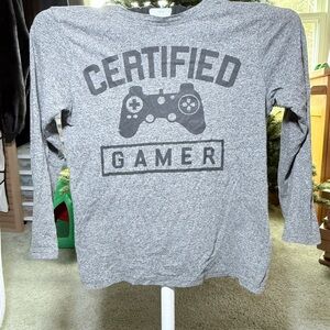 Certified Gamer” Long Sleeve Hoodie Tee